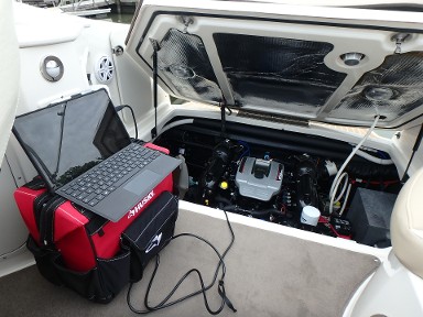 Laptop, diagnostics report, survey, inspection, boat